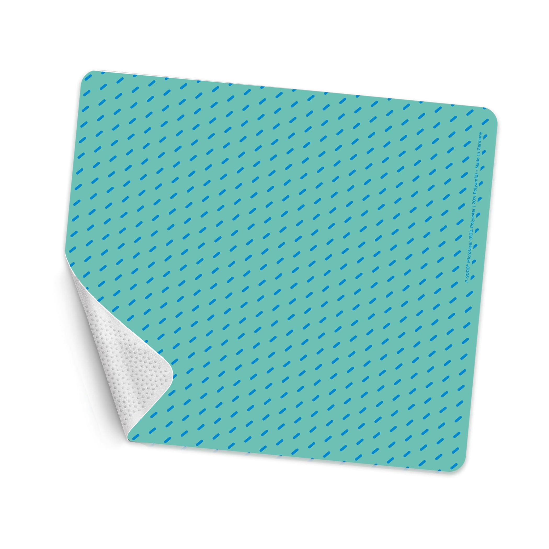 GripCleaner 4-in-1 Mouse Mat & Cleaning Cloth 23 x 20 cm - Microfibre Cloth & Keyboard Protector - Non-Slip, Streak-Free, Chemical-Free - for Display, Glass & Glasses - Made in Germany - Drops Motif