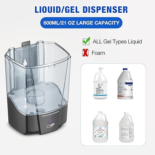 Miniatura 7 de Paquete de 4 dispensadores automáticos de jabón sin contacto, dispensador de jabón de manos comercial de 20 onzas, dispensador de desinfectante de