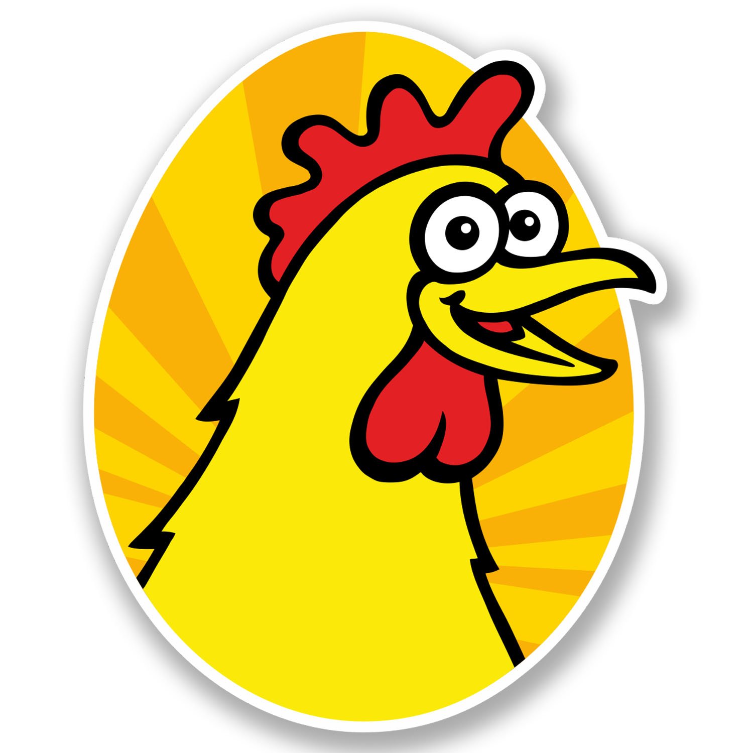 2 x Chicken Vinyl Sticker Bike Laptop Hen Bird Egg Rooster Kids Decal Fun #4624 (8.2cm Wide x 10cm Tall)