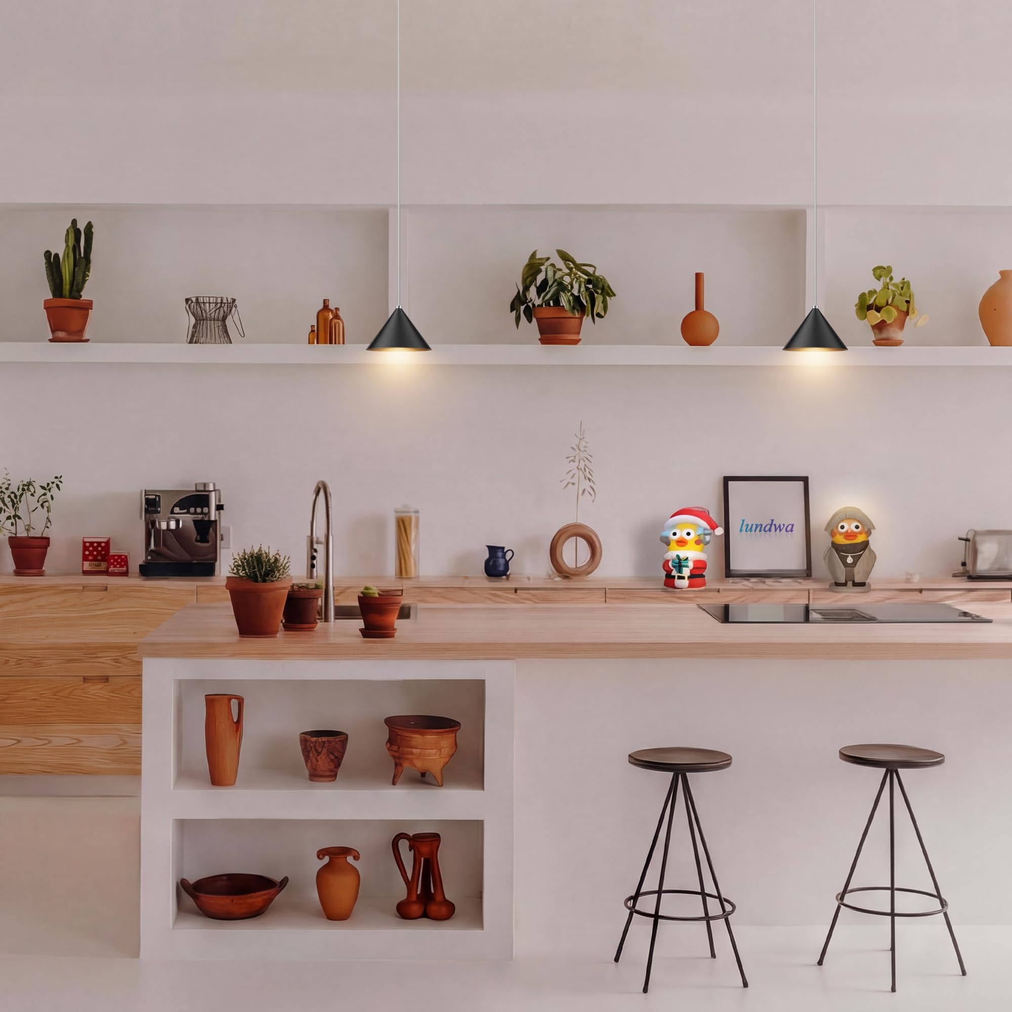 3 Pezzi Lampada a sospensione LED Moderne 12W 800LM, Regolabile In Altezza lampada a sospensione moderna Nero, Alluminio Per Soggiorno Sala Da Pranzo Kitchen Comodino Camera da Letto(3000K)