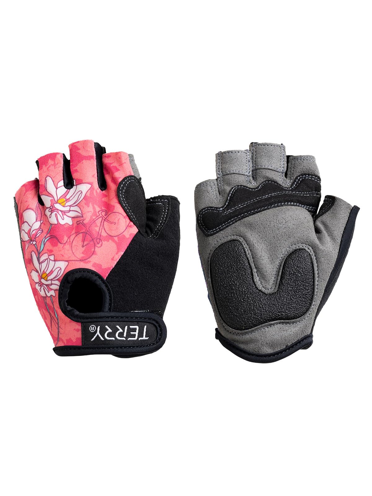 Terry Cycling Gloves for Women, T-Gloves LTD Prints, Ladies Cycling Gloves Half Finger Gel Padded Mountain Bike Glove