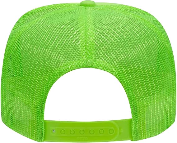 Otto Caps Neon 5 Panel High Crown Mesh Back Trucker Hat Polyester Foam Front