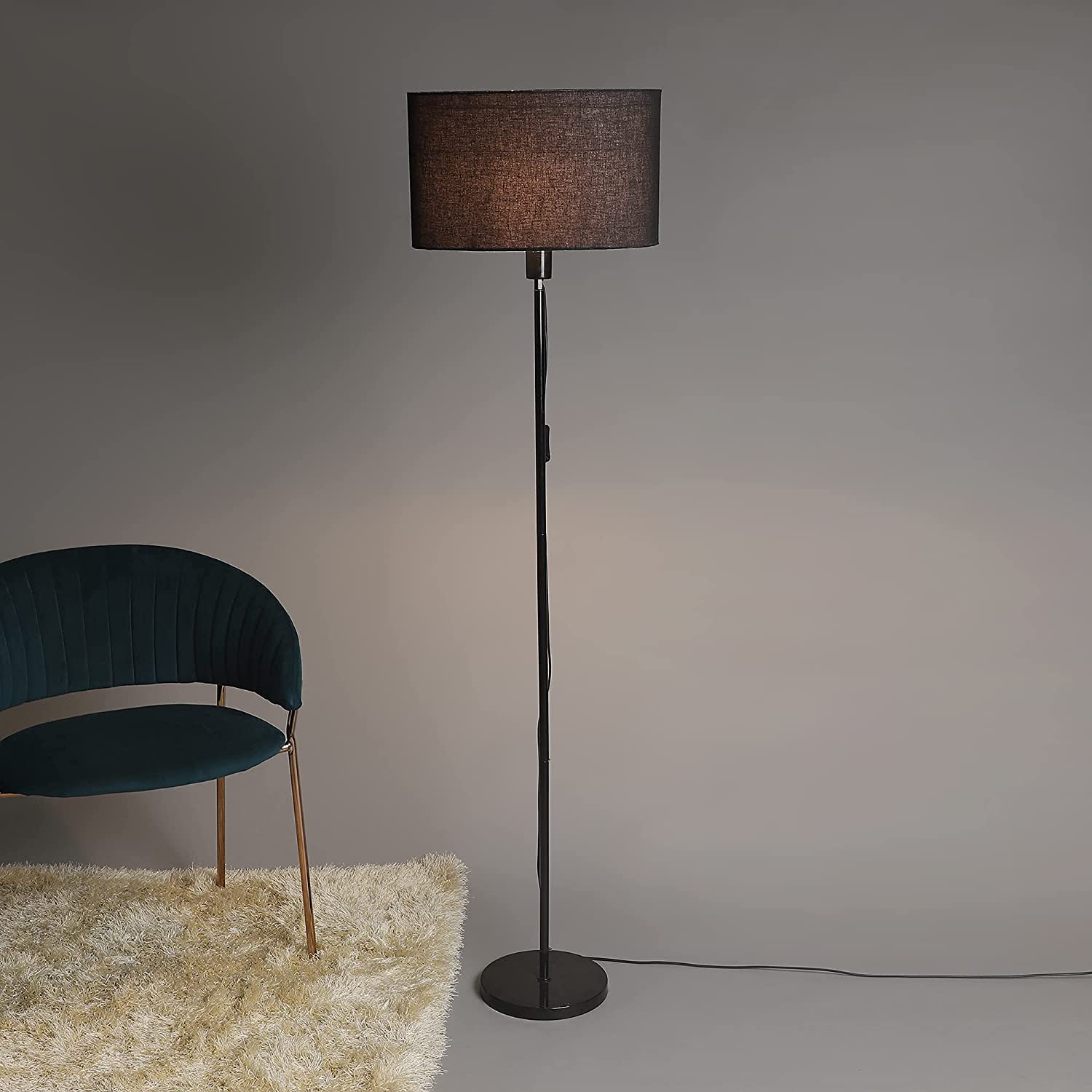 Floor Lamp in Solid Natural Wood Color with Oval Shade for Home, Living Rooms, Bedroom, Office & Gifting Purpose - Pack of 1-image-1