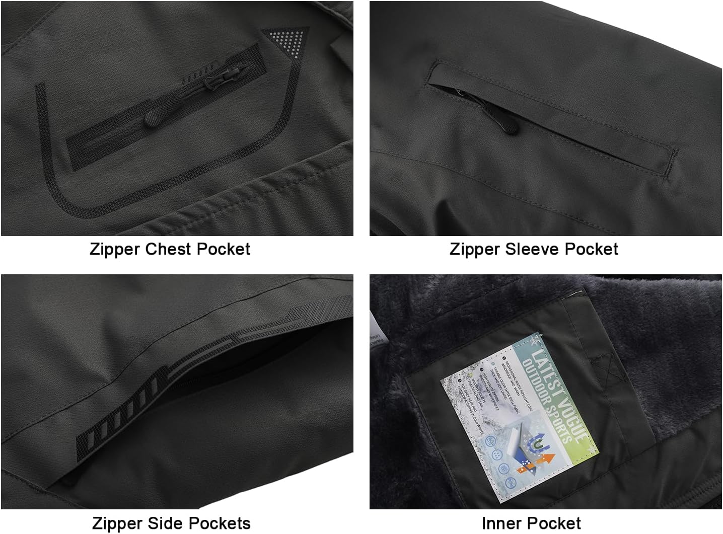 HOOD CREW Boy’s Winter Coat Waterproof Ski Jacket Kids Warm Fleece Windproof Snowboard Jackets with Detachable Hood - Image 5