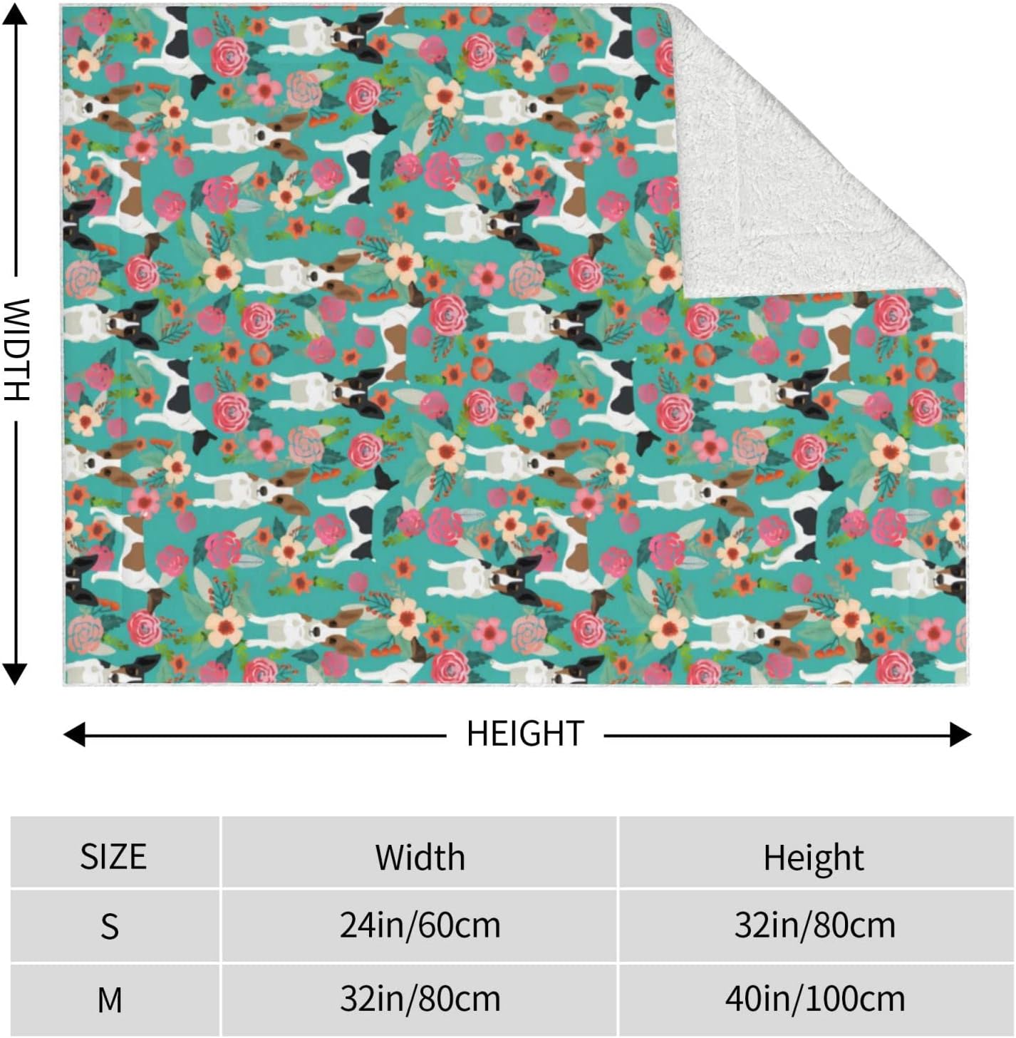 review Cute Rat Terrier Dogs Lovers Flower Floral Animals Dog Pet Blanket Ultra Soft Cozy Fleece Warm Weighted 3D Print Blankets for Dogs and Cats, Puppy and Kitten Bed Sofa Sleep Mat Quilt Birthday Gifts