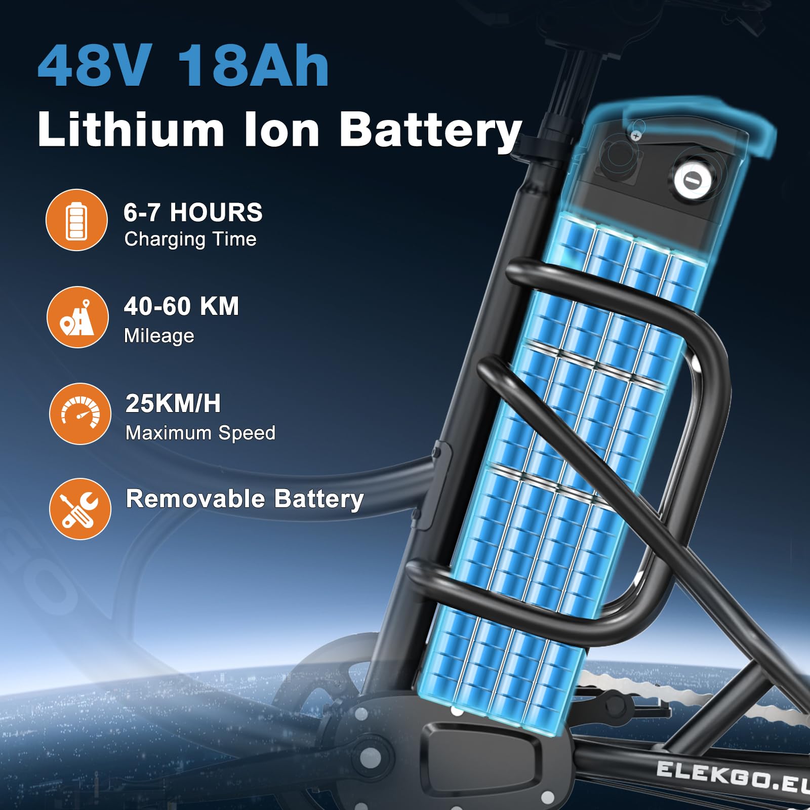 20 Zoll E Bike Dreirad, 48V 18AH abnehmbare Batterie, NFC-Entriegelung, Vorwärts- und Rückwärtsgang, mit Fettreifen, Scheinwerfer, Lastenfahrrad, Tragfähigkeit 200 kg