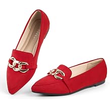 MUSSHOE Womens Loafers Comfortable Fashion Chain Flats Shoes for Women