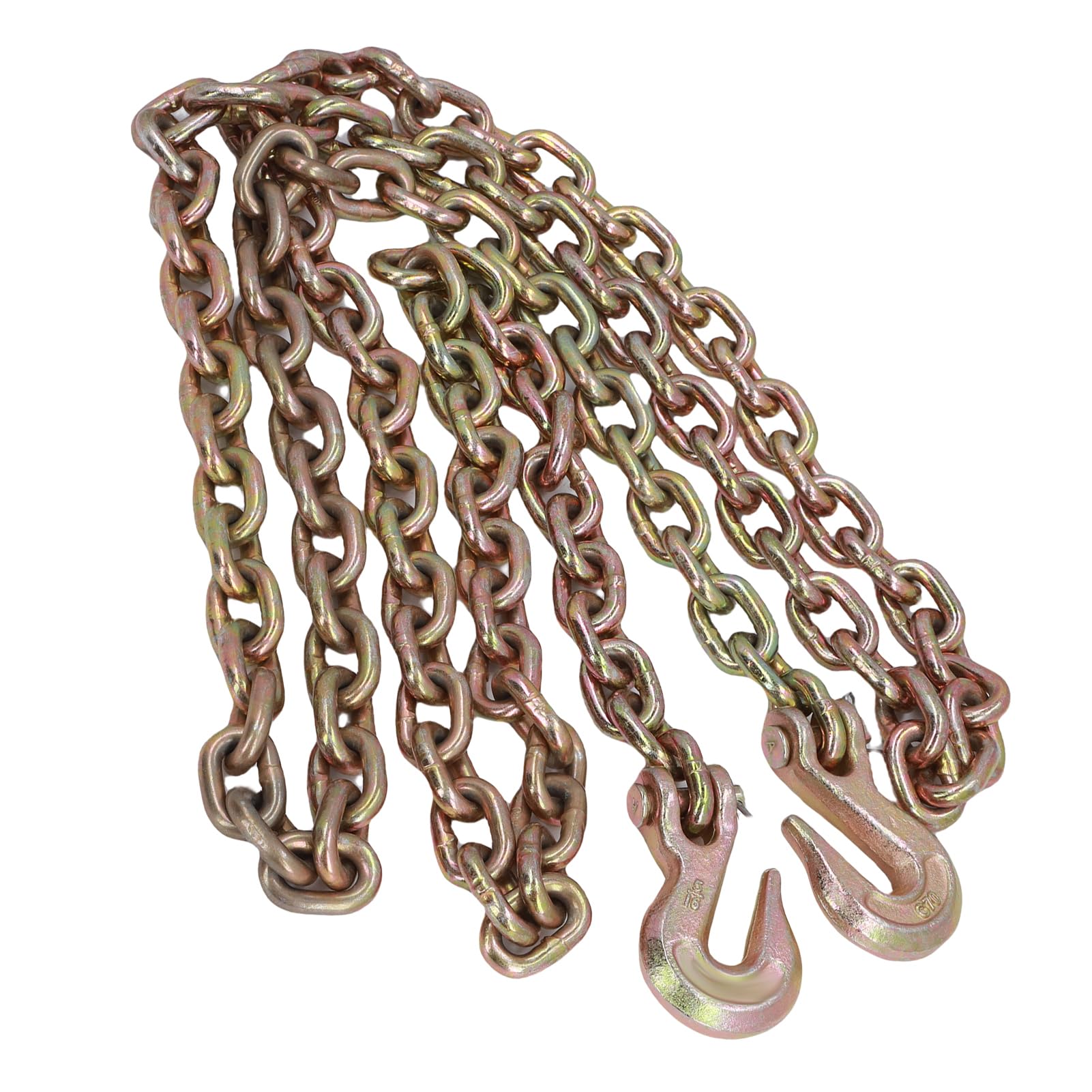 Generic Catena di Traino G70 da 5/16", Catena di Sicurezza per Rimorchio in Acciaio Mn con Doppi Ganci di Presa, capacità di 10 Piedi 4400 Libbre per Costruzioni di Fabbriche di Trasporto di
