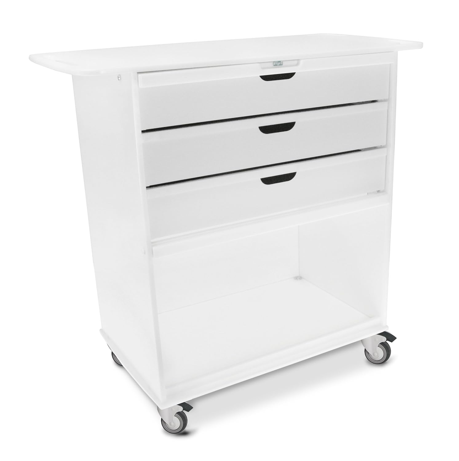 TrippNT 51801 Polyethylene Extra Wide Storage Lab Cart with 3" Rubber Caster, 36" Width x 35" Height x 18" Depth