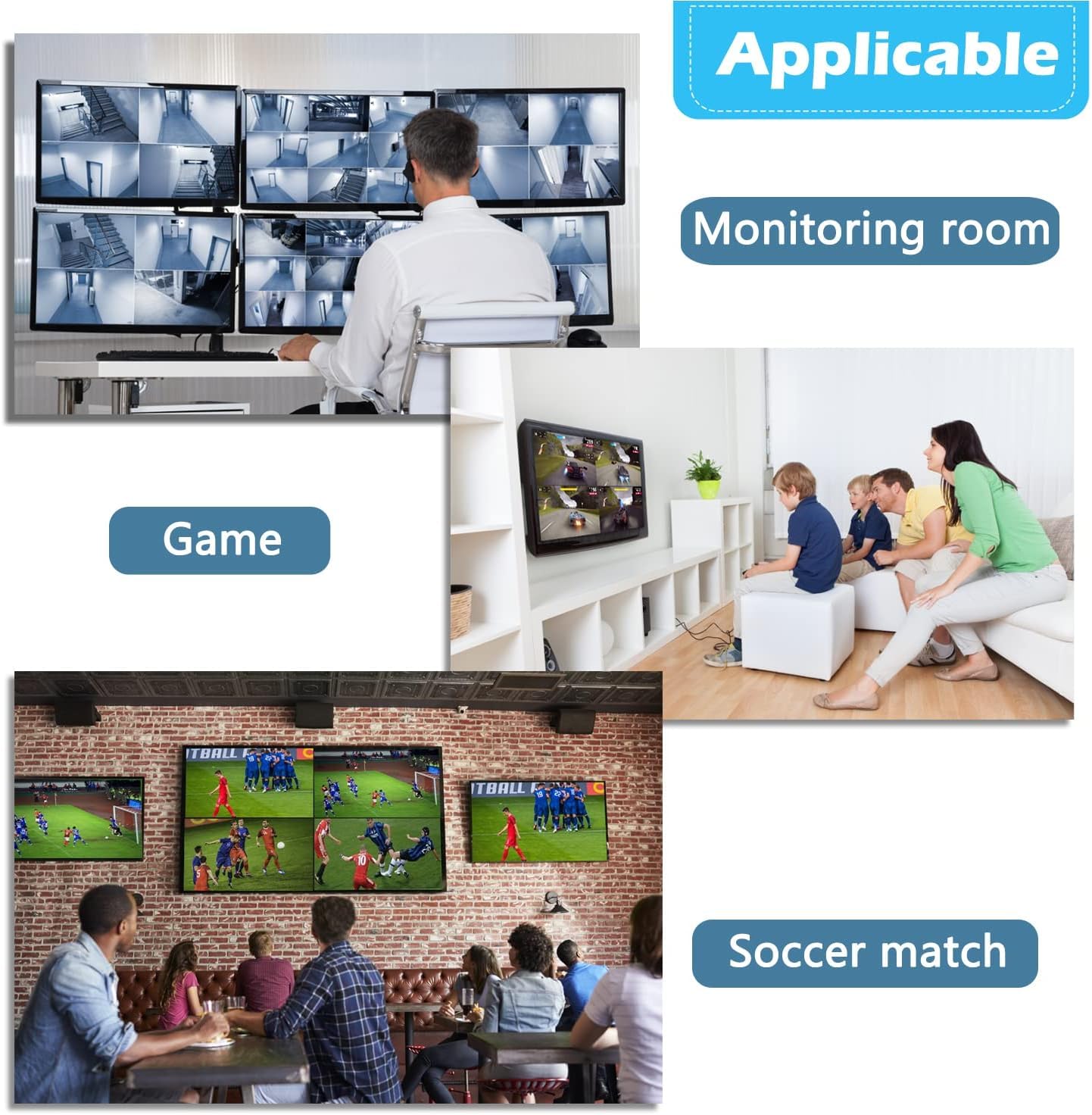 Interruttore multiviewer HDMI 4x1 4K Switcher senza soluzione di continuità 4 in 1 out con telecomando IR, supporto 4K Full HD e 5 modalità di visualizzazione per console di gioco Telecamera di