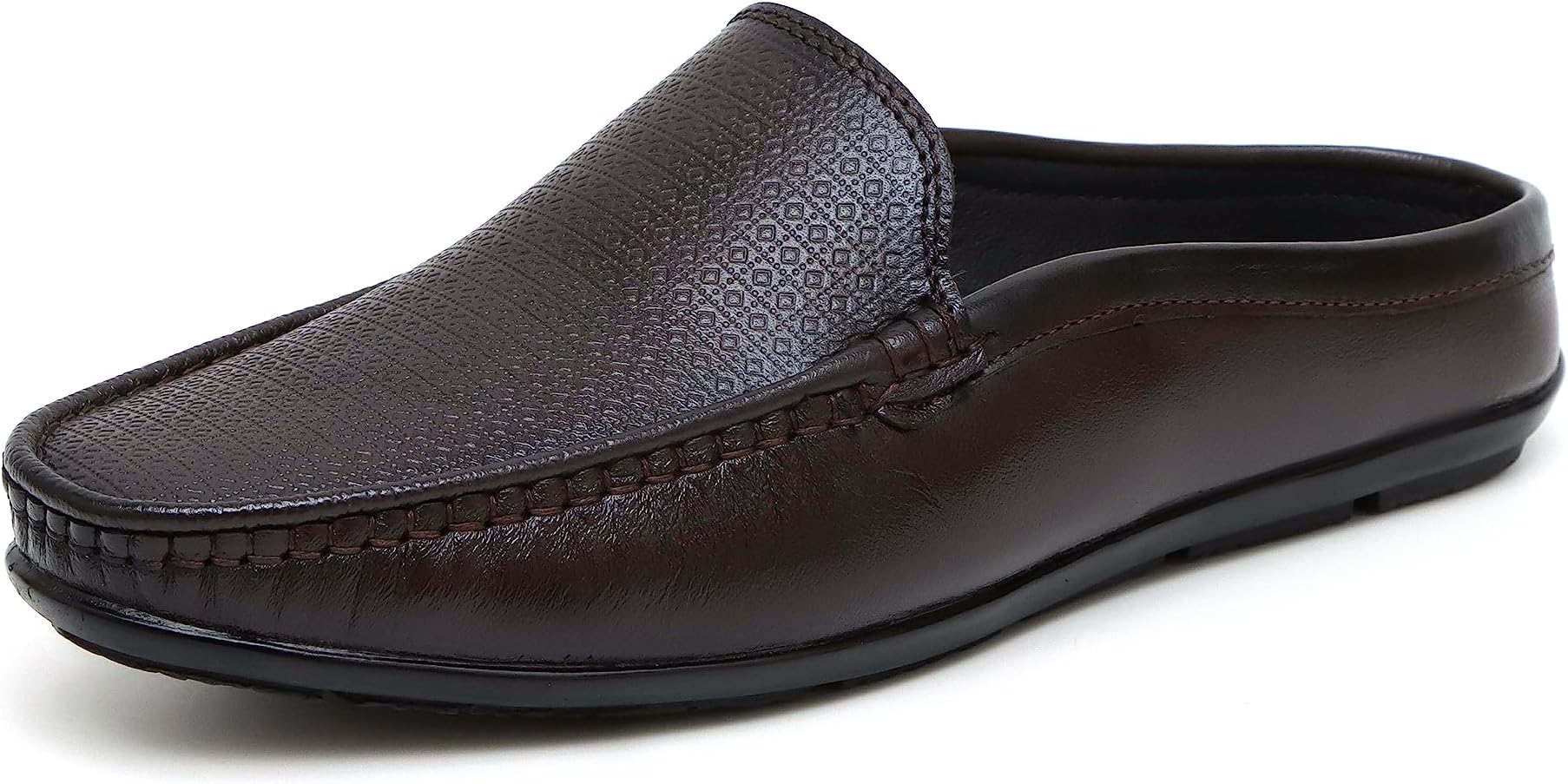 ARAMISH Men's Genuine Leather Back Open Loafers