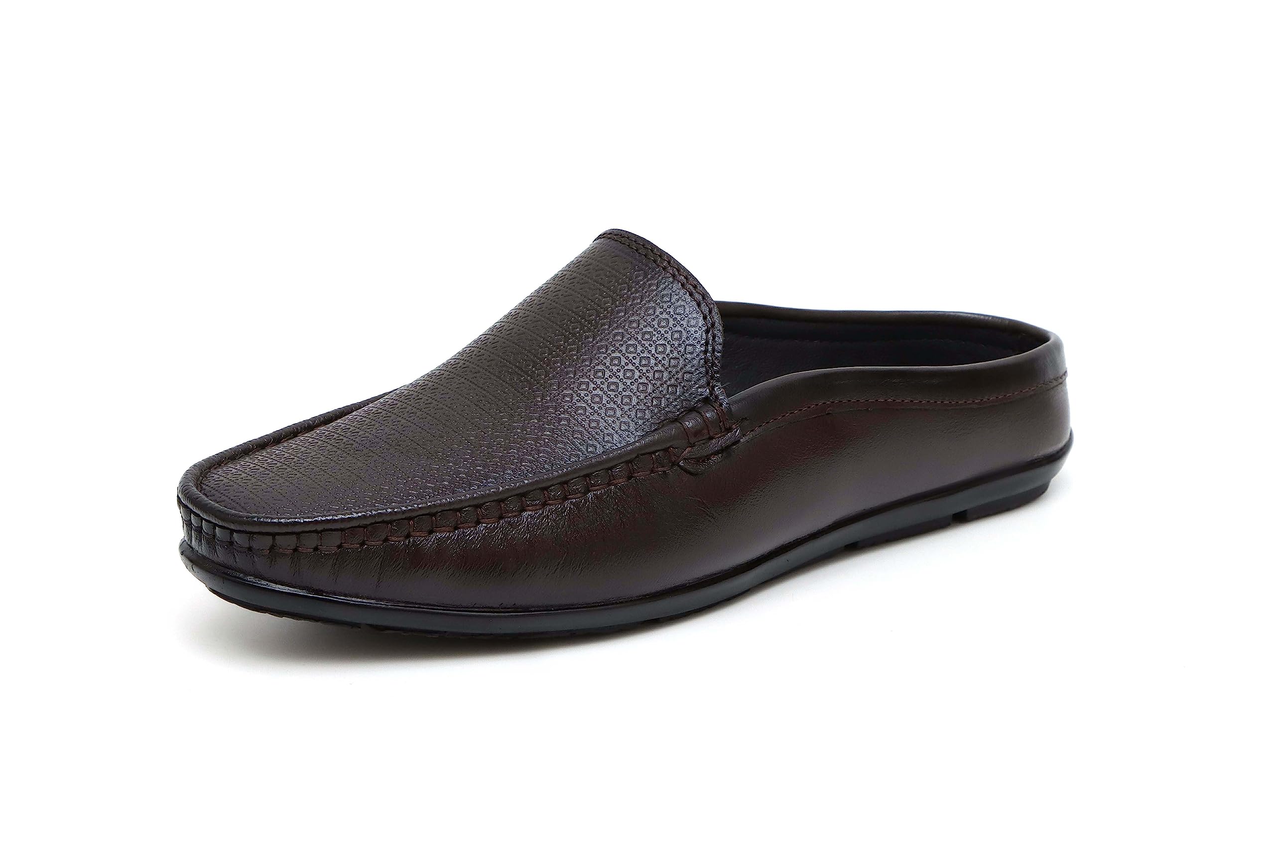 ARAMISHMen's Genuine Leather Back Open Loafers