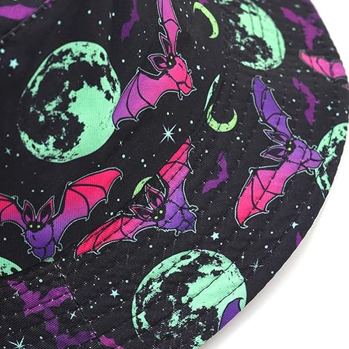 Miniatura 5 de Sombrero de pescador de Halloween, sombrero de playa para el sol, divertido sombrero de pesca para mujer, reversible de doble cara