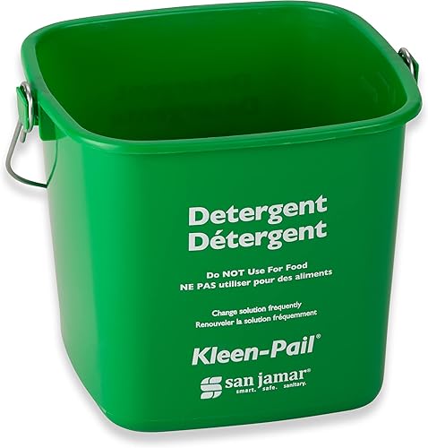 San Jamar Kleen-Pail, 6 cuartos de galón, Plástico, Verde, 12Caja