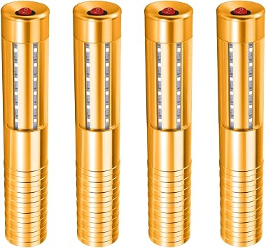 LED Strobe Baton Light 4 Pieces Bottle Service Lights Up Stick Rechargeable Champagne Bottle Handheld LED for Stage Nightclub Wedding Party Concert Event Bar - Gold