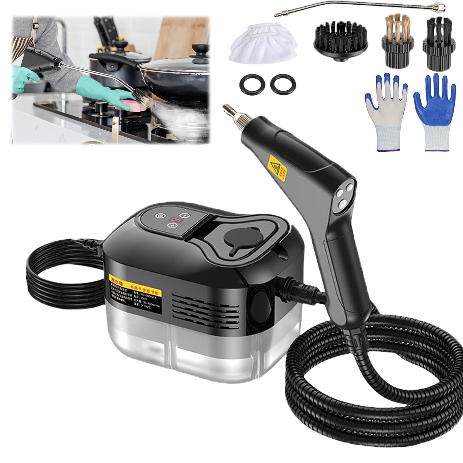 2500w Handheld High-Temperature Pressurized Steam Cleaner, 2025 Neu Tragbarer Hochdruck Dampfreiniger, Handdampfreiniger Für Küche, Haushalt, Auto, Removable Nozzle, High Pressure (STYLE-6)