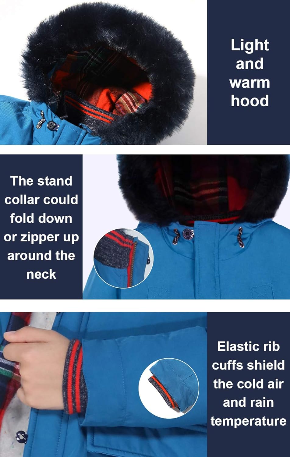 SOLOCOTE Boys Winter Coats Kids Winter Jacket Warm Thick Heavyweight Tough Long Windproof Outwear with Hood - Image 6