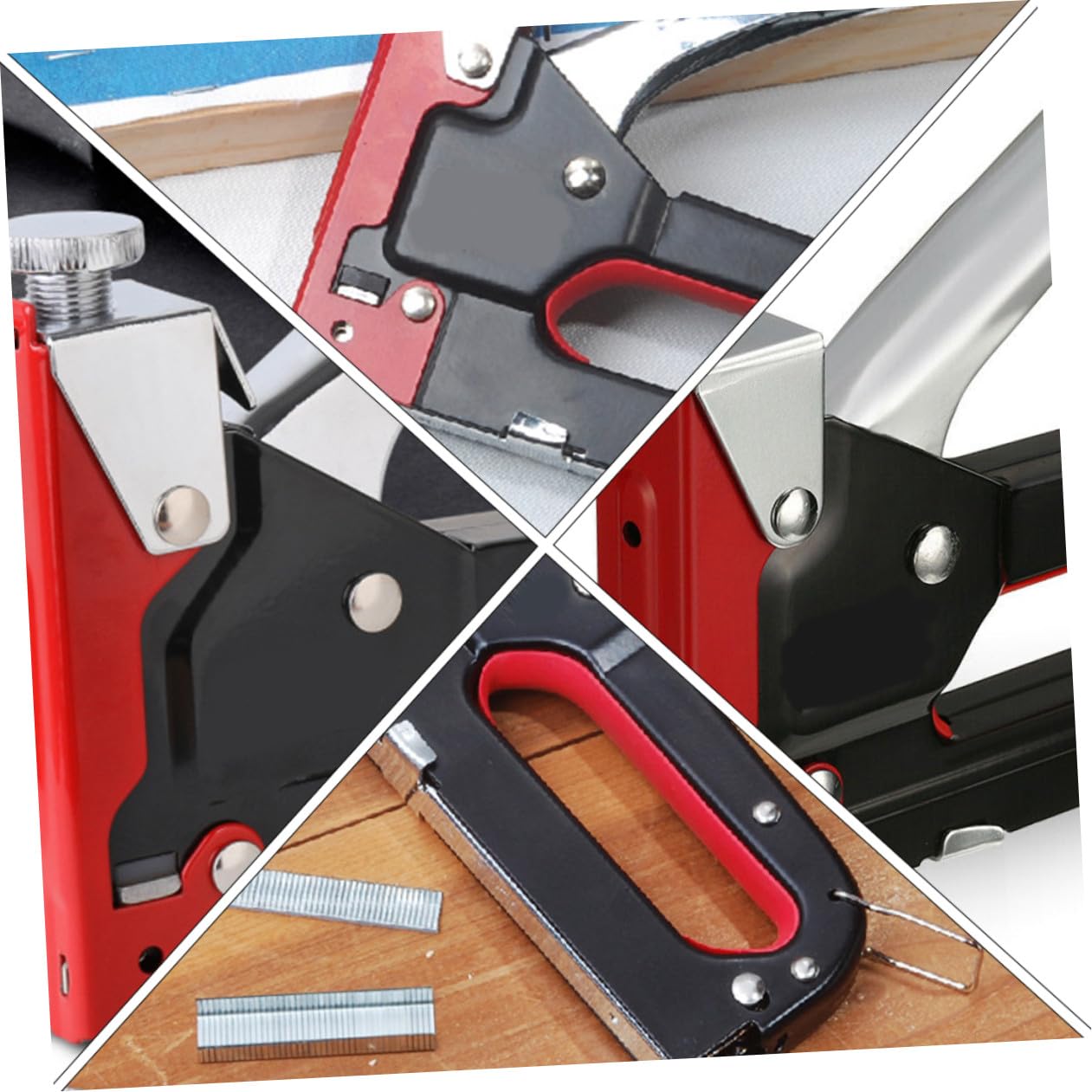 Hemobllo Sparachiodi Manuale Pesante 3 in 1 in Metallo, Strumento per Graffette, Impugnatura Ergonomica Ricurva, per Tappezzeria e Lavori di Fissaggio