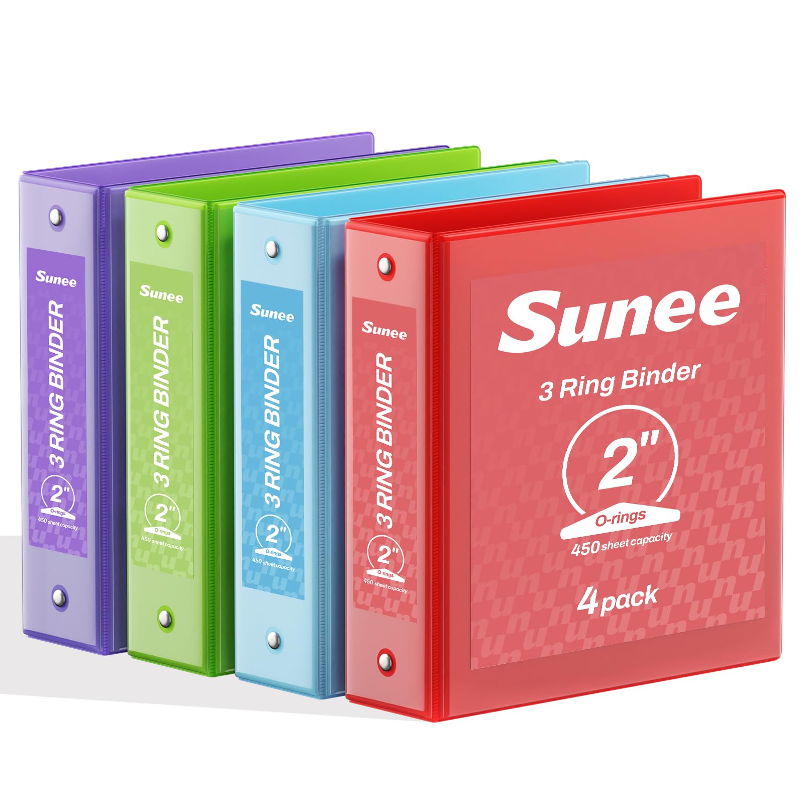 SUNEE Binders 2 Inch 4 Pack