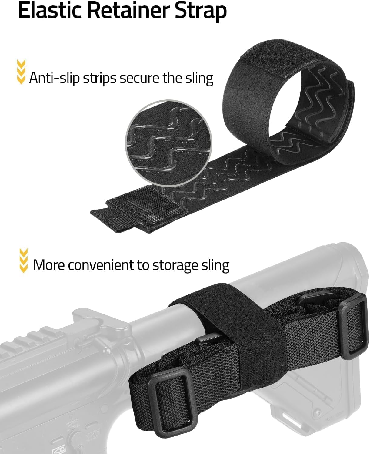 CVLIFE Two Point Sling Quick Adjust Rifle Sling Removable Wide Shoulder Pad Gun Sling with Elastic Sentry Strap and Sling Swivels