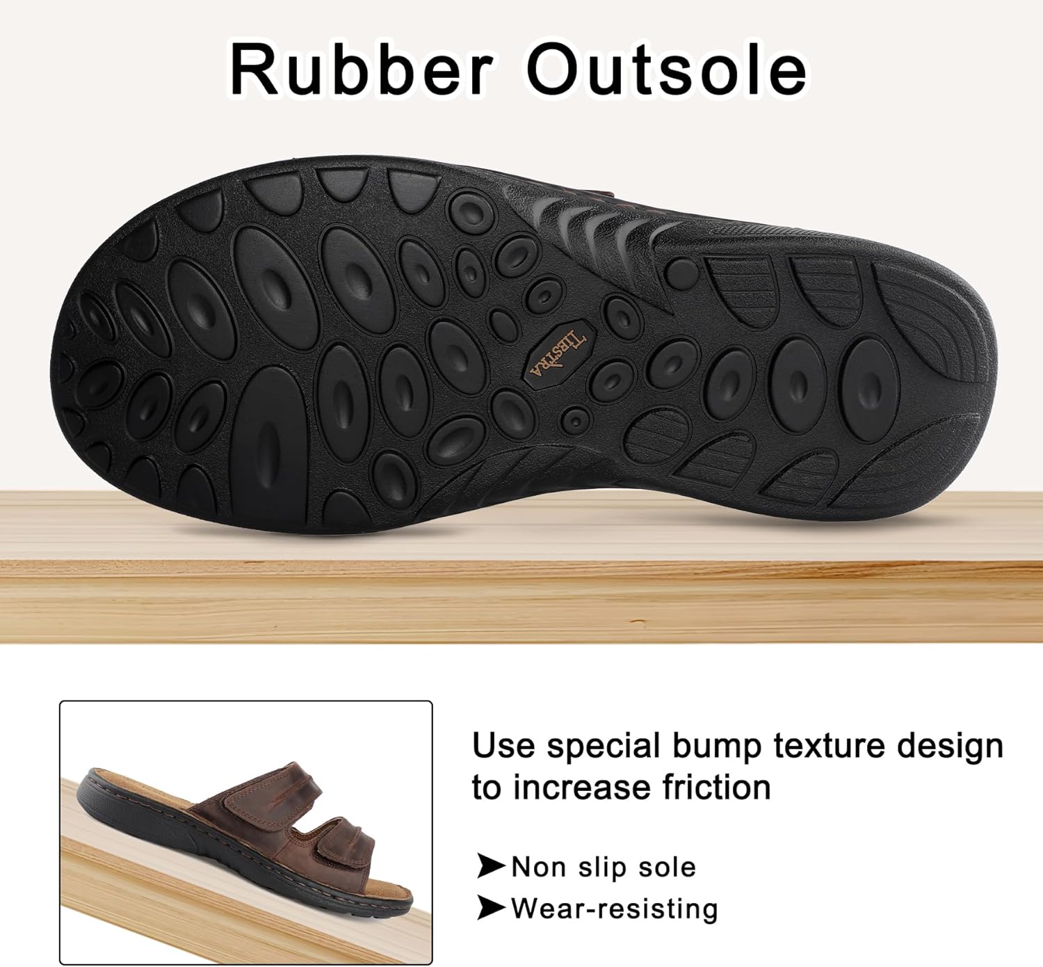 Mens Adjustable Leather Slide Sandals Comfortable Lightweight Summer Memory Foam Sandals Casual Beach Slip On Sandals for Men Indoor & Outdoor - Image 7