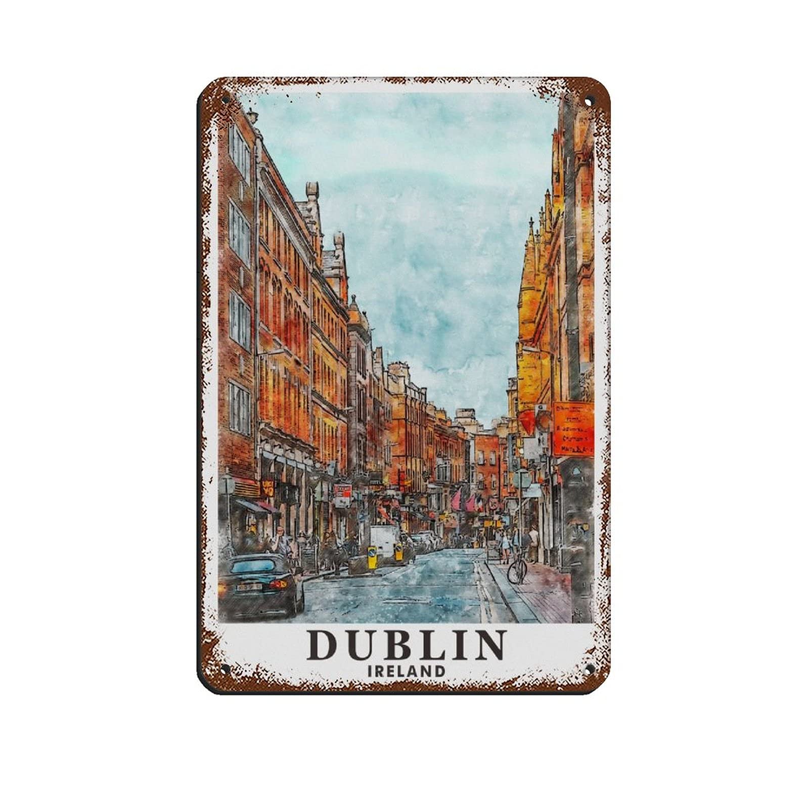 Metal Sign Dublin Ireland Vintage Decor Art Sign Home Kitchen Bar Cafe Club Cave Wall Decor Retro Travel Tin Sign 20x30cm