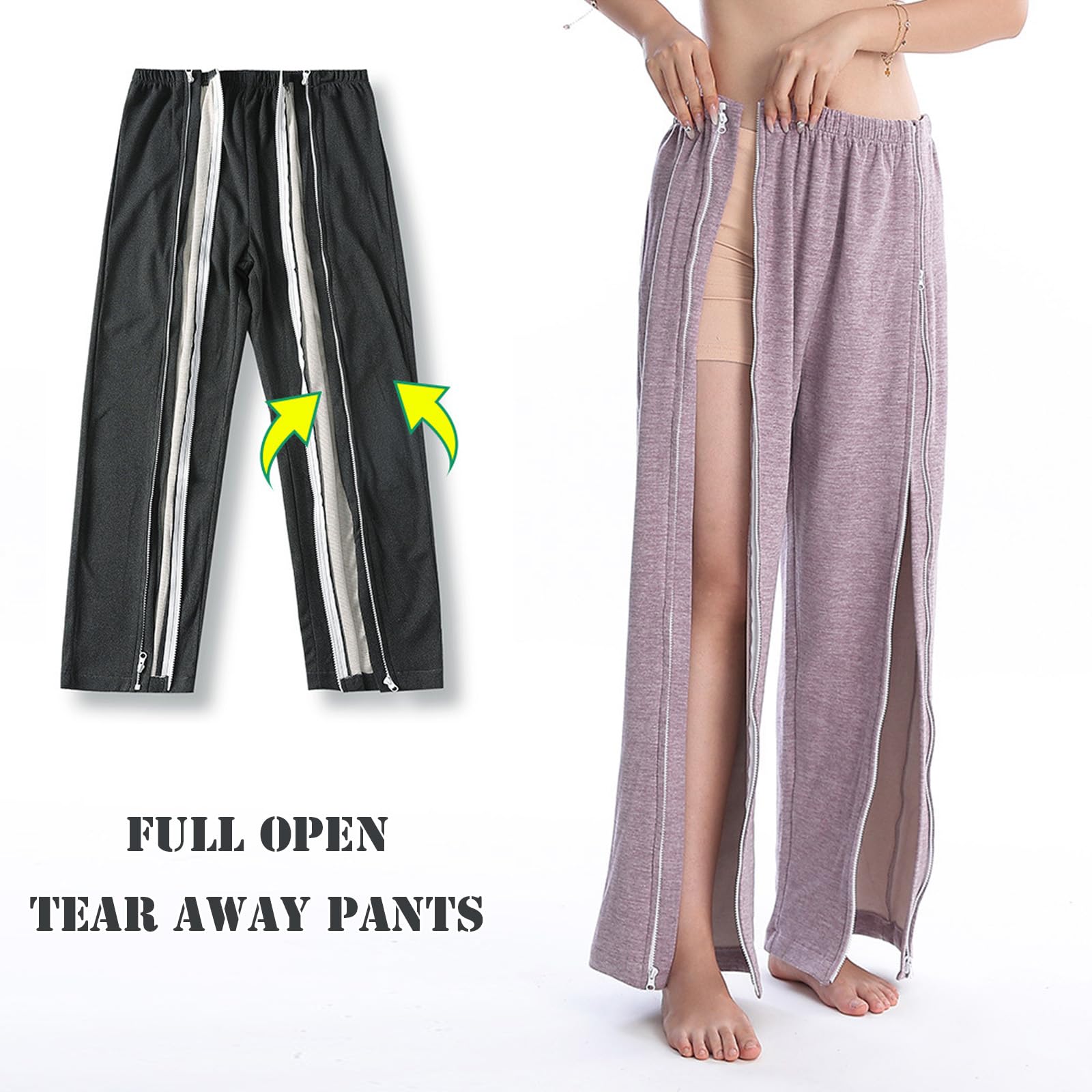 Bedridden Patient Kleidung, Pflege Frauen Krankenhaus Kleid Weiches Patienten Kleid, Fraktur Wiederherstellung Anzug Krankenhaus Pyjamas,Rosa,XXL