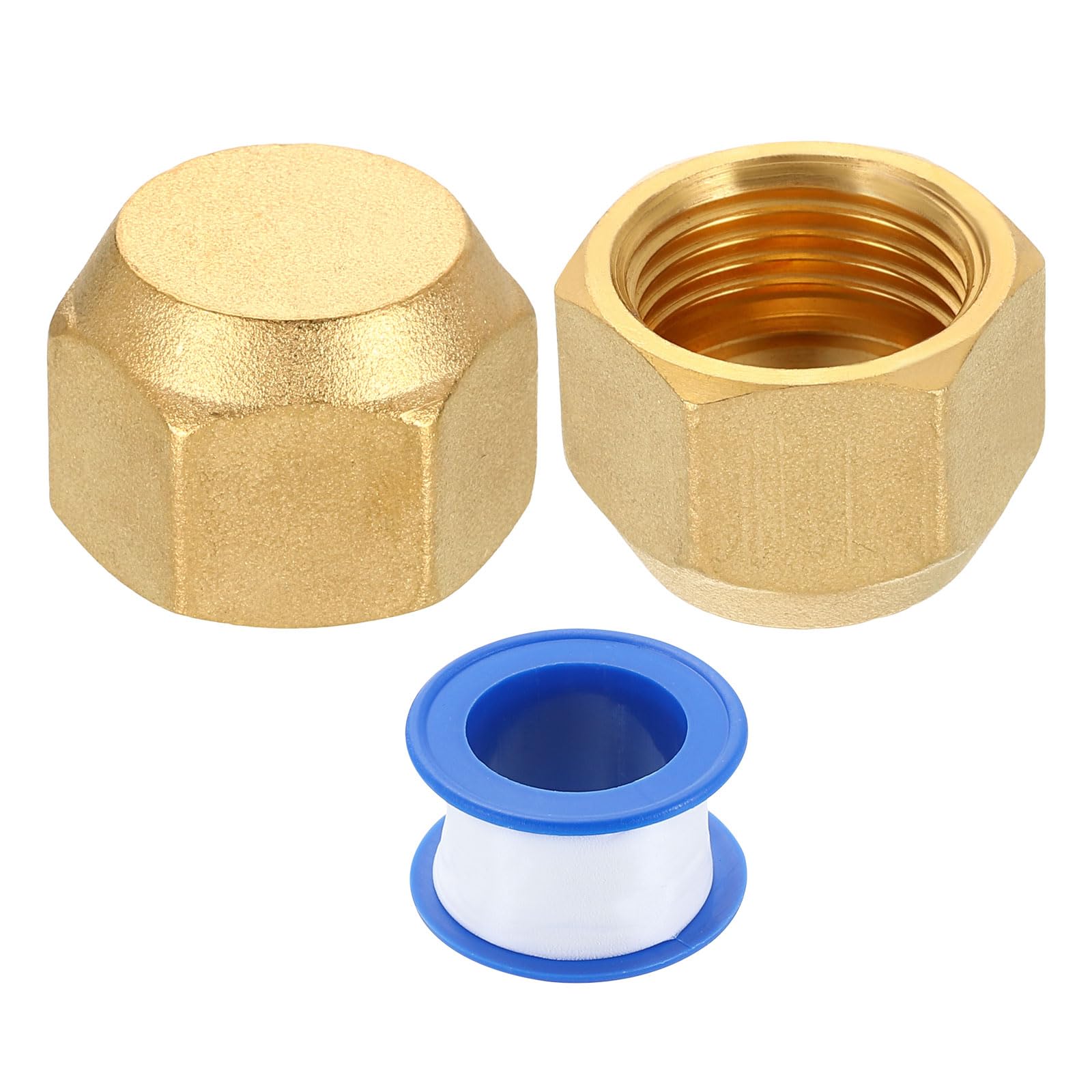 Tapón de latón de 5/8 UNF 7/8-14 de 45 grados para aire acondicionado con cinta de sellado