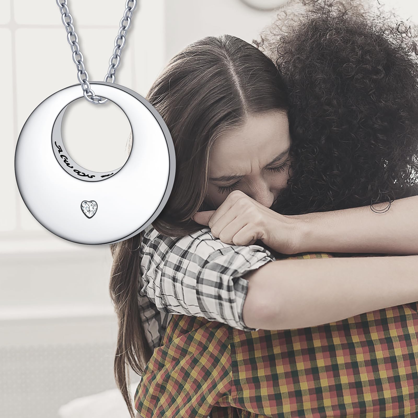 Flyow Collares de urna para cenizas para mujer, joyería de cremación, plata de ley 925, colgante conmemorativo de eternidad, longitud ajustable