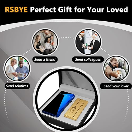 Miniatura 6 de Encendedor eléctrico a prueba de viento, arco de llama de plasma pulsado recargable por USB con indicador de batería (azul)