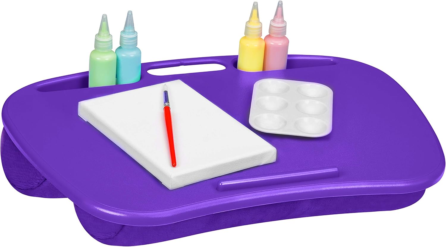 LapGear Mydesk Lap Desk with Device Ledge and Phone Holder - Purple - Fits Up to 15.6 Inch Laptops - Style No. 44442