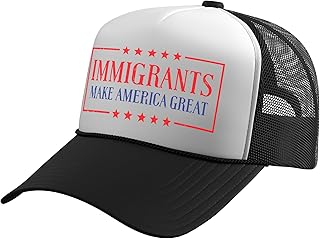 Immigrants Make America Great Rights Support Men Women Kids Trucker Hat with Adjustable Mesh Back