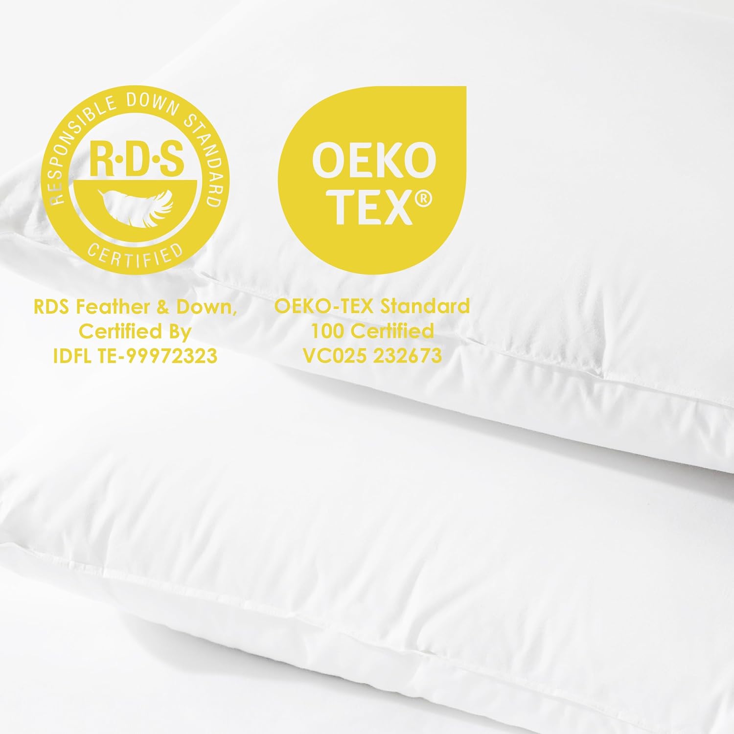 Canadian Down & Feather Co. - Firm Support Down Perfect White Feather & Down Pillow King Size - 255 TC Shell 100% Cotton - Oeko TEX Certified