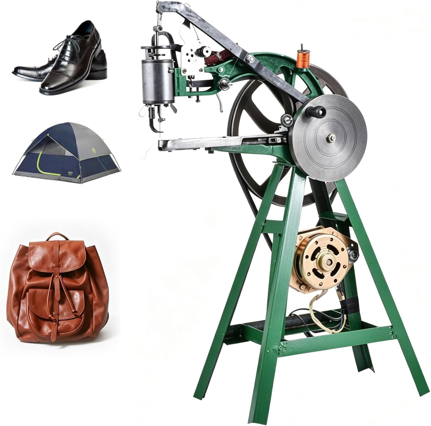 à réparer les chaussures électrique 220 V la couture du cuir, avec pédale et manivelle, double plaque à aiguilles sacs, tentes et toiles.