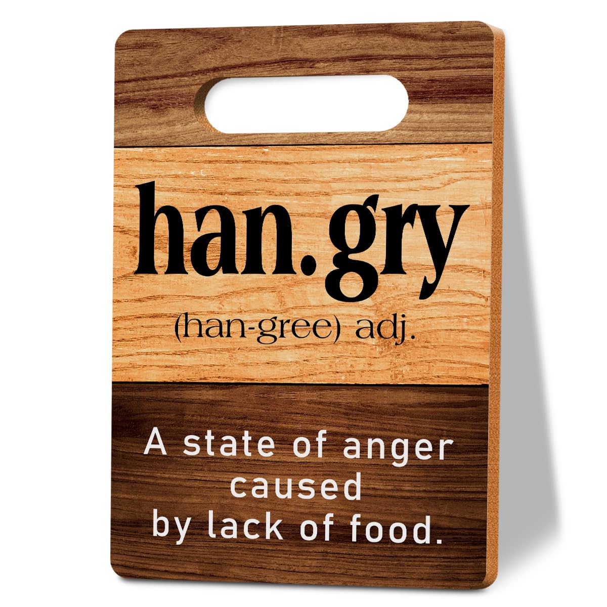 MIGUMUTU Decorative Cutting Board Gifts - Hangry Kitchen Wall Art, 8 x 12 Inch