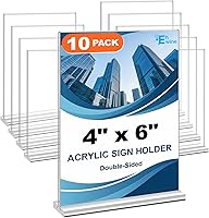 Vista 18 de EHWINE Soporte acrílico para letreros de 8.5 x 11 pulgadas, paquete de 10 soportes de doble cara para letreros de mesa, marco de fotos acrílico
