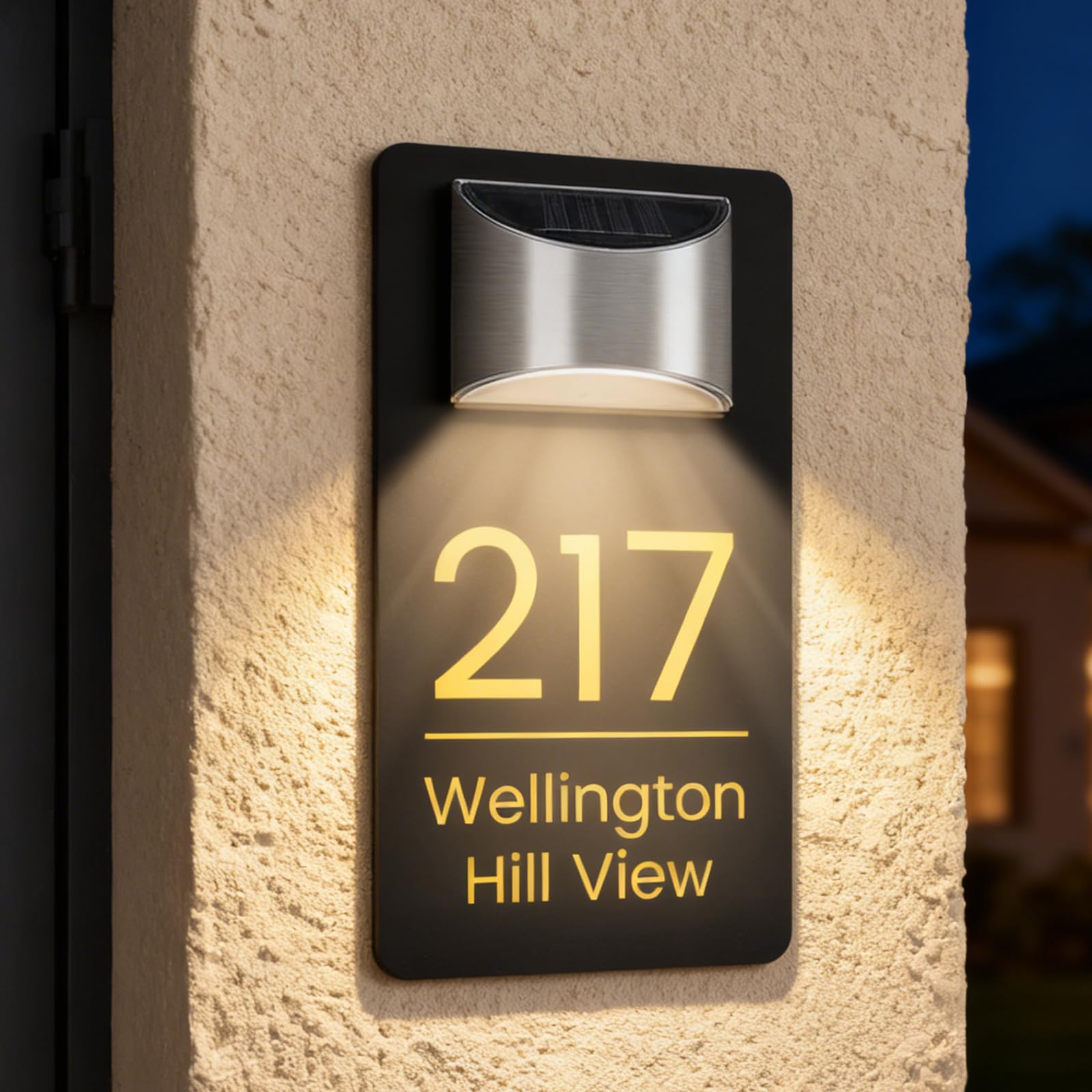 Personalized Solar House Numbers for Outside Led Lighted House Numbers for Outside Waterproof Acrylic Plaque with Solar Light Address Sign for Mailbox