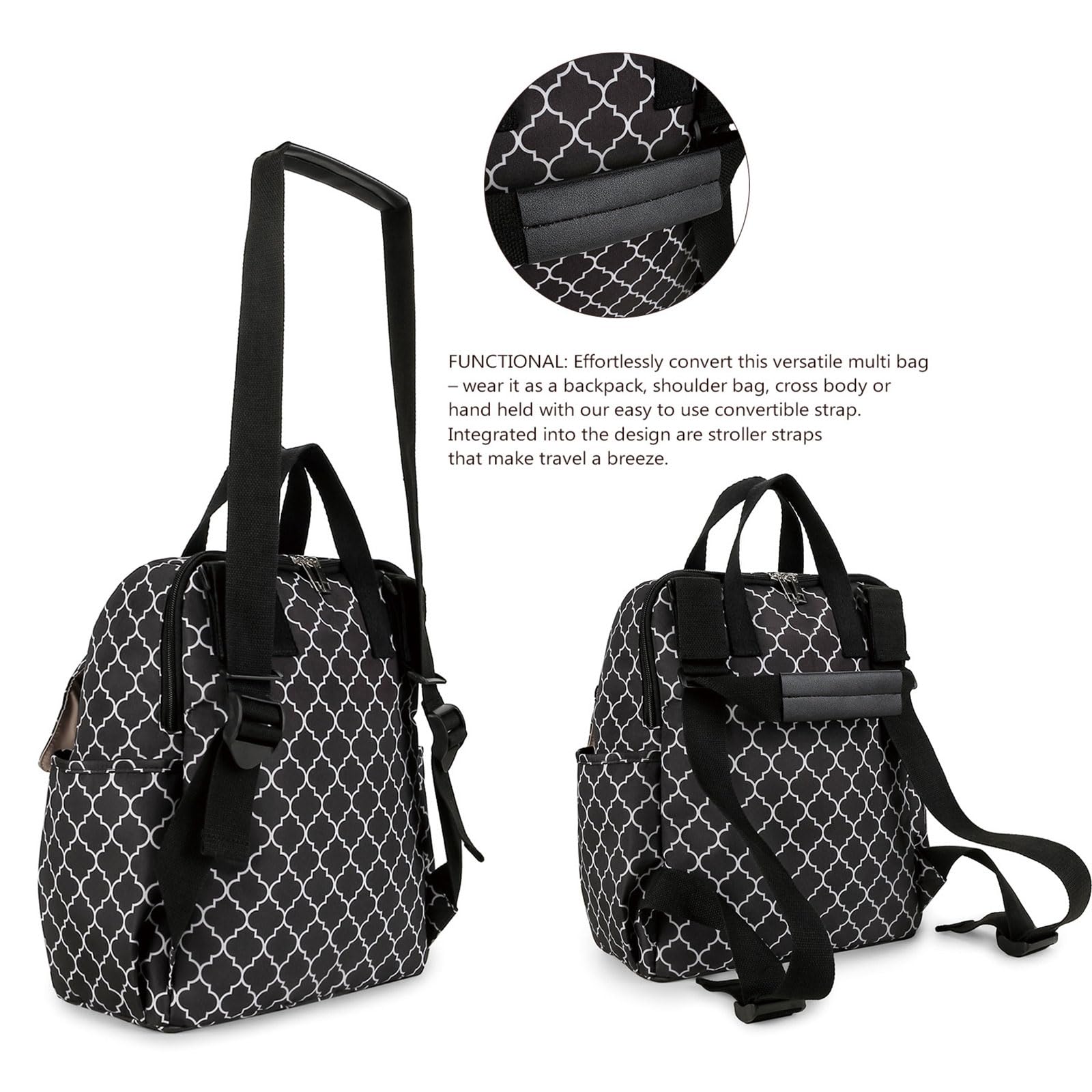 Rucksack mit tragbarer Wickelunterlage, multifunktionale Windelunterlage, Kinderwagen Rucksack für Mütter und Neugeborene, Babywindel Wickeltasche