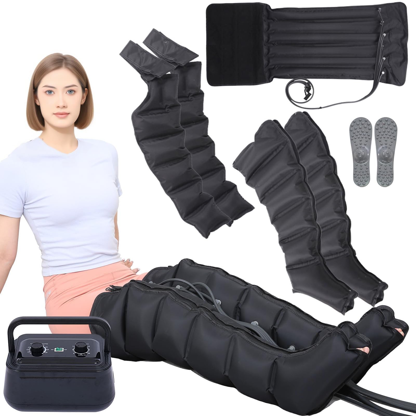 Lymphdrainage Massagegeräte, Lymphdrainage-Gerät für Beine Größe für Heimbereich und Physiotherapie Medizinisches Gerät für Boots, Taille, Arme, Beinabdeckungen, Knöchel Und Kalb