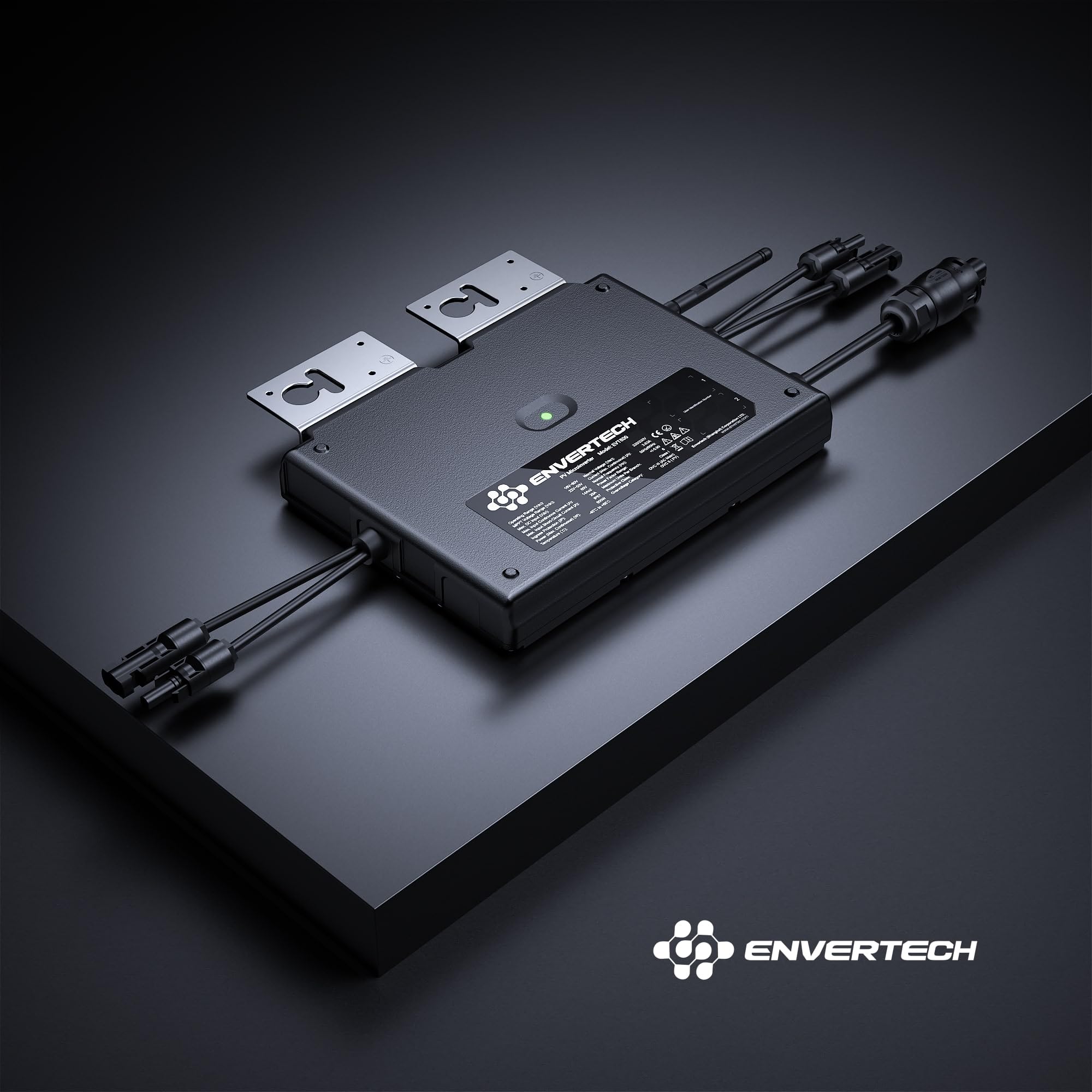 Envertech Inverter EVT800 - Set completo per impianto elettrico da balcone 600 W/800 W con WiFi integrato, con cavo di collegamento AC da 5 m e cavo di collegamento per pannello DC da 1 m