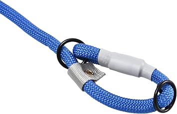 Cesar Millan Slip Lead LeashTM - 2-in-1 Slip Collar Dog Training Lead & Collar | Heavy Duty Durable Weatherproof Rope Leash, No Pull Training | Length 4ft Diameter 1/2 (Large, Blue)