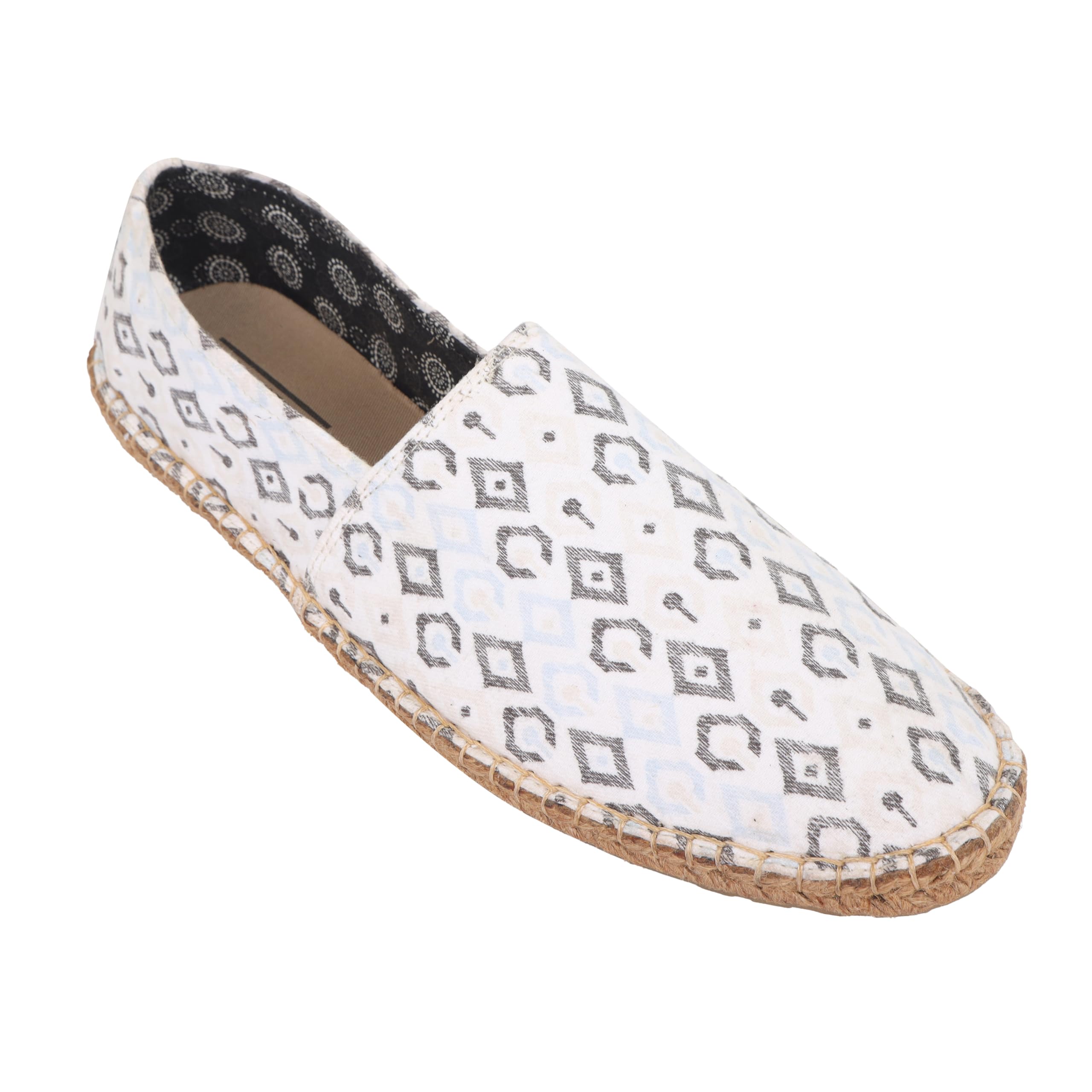 Mens Espadrille Canvas Casual Shoes | Colour - White Floral