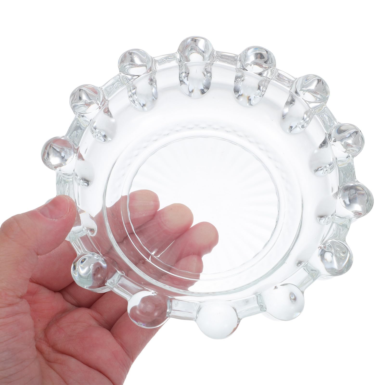 Cabilock 6 Pezzi Portacandele Elegante e Resistente in Vetro Trasparente Rotondo per Lumini e Candele da Tavolo per Centrotavola di Matrimoni e Pranzi