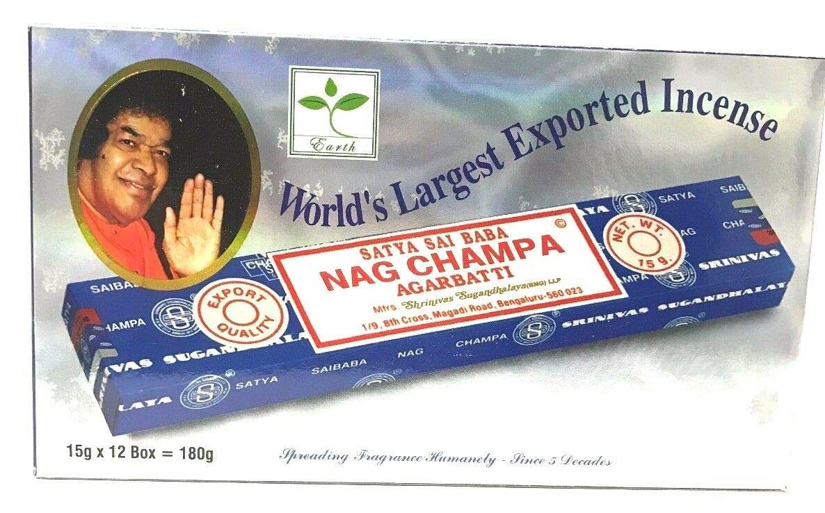 BANSIGOODS Satya Nag Champa Agarbatti Perfume Incense Sticks 180Gms,12 Boxes 15 GMS Each