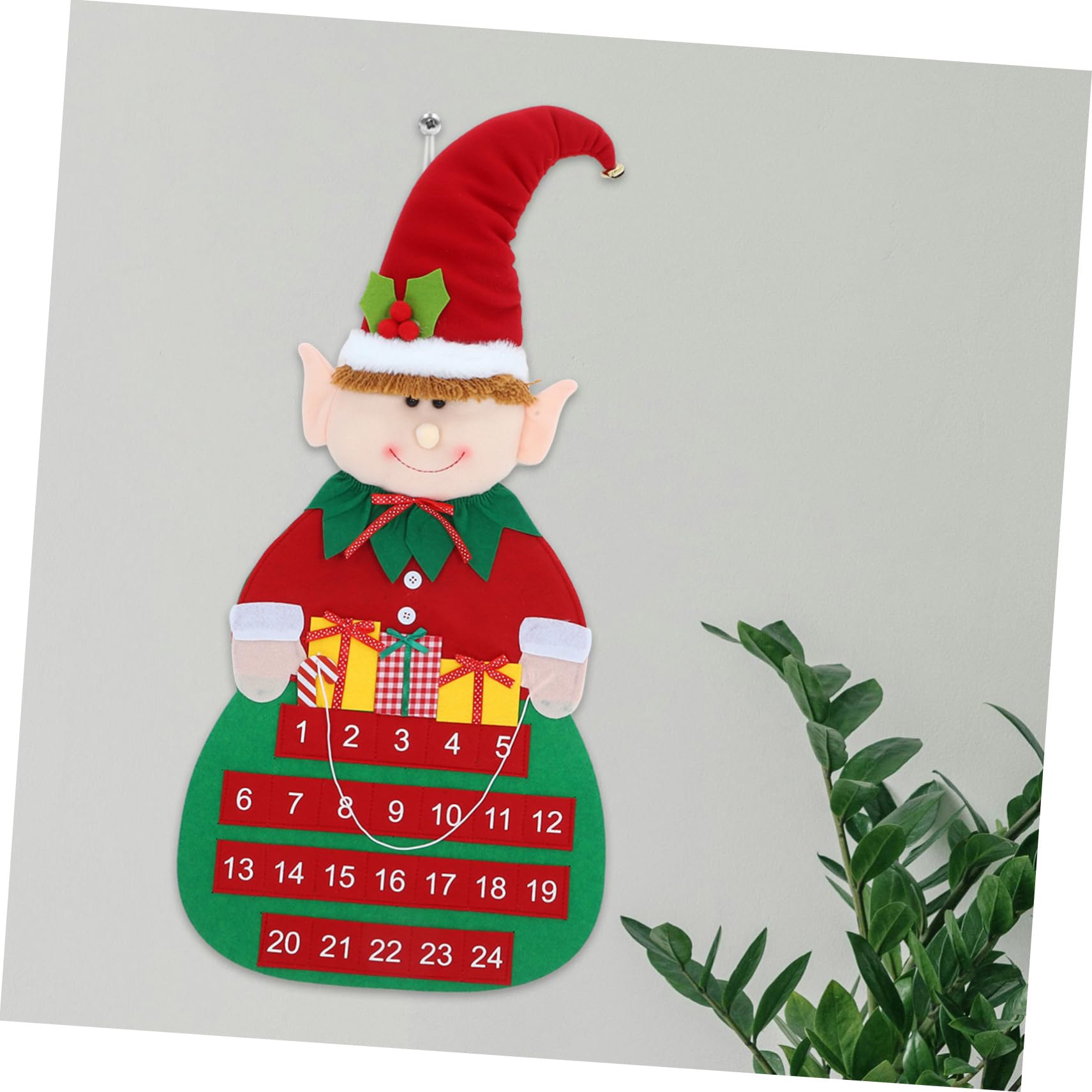 Weihnachts-countdown-kalender zum Aufhängen Filz-adventskalender für Tür oder Wand Dekorativer Weihnachtskalender mit Taschen für Spielerische Tageszählung bis Heiligabend