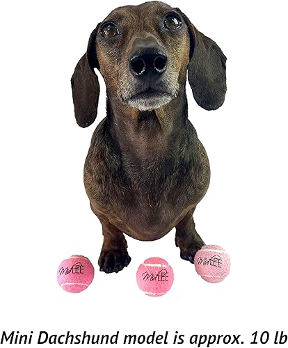 Miniatura 6 de Midlee Mini pelotas de tenis chirriantes para perros de 1.5 pulgadas, color rosa, juego de 6