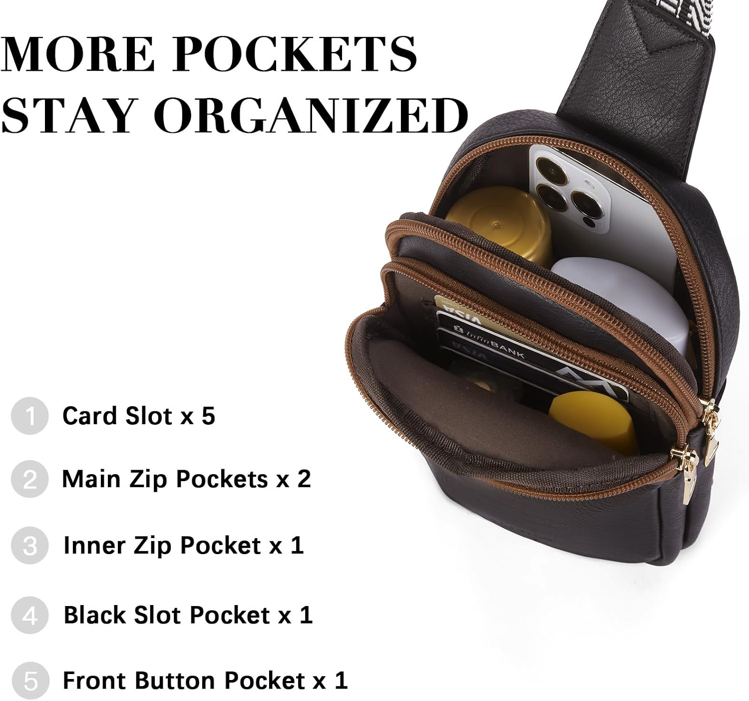 BOSTANTEN Small Sling Bag Crossbody Bags for Women Trendy Crossbody Purse Leather Chest Bag