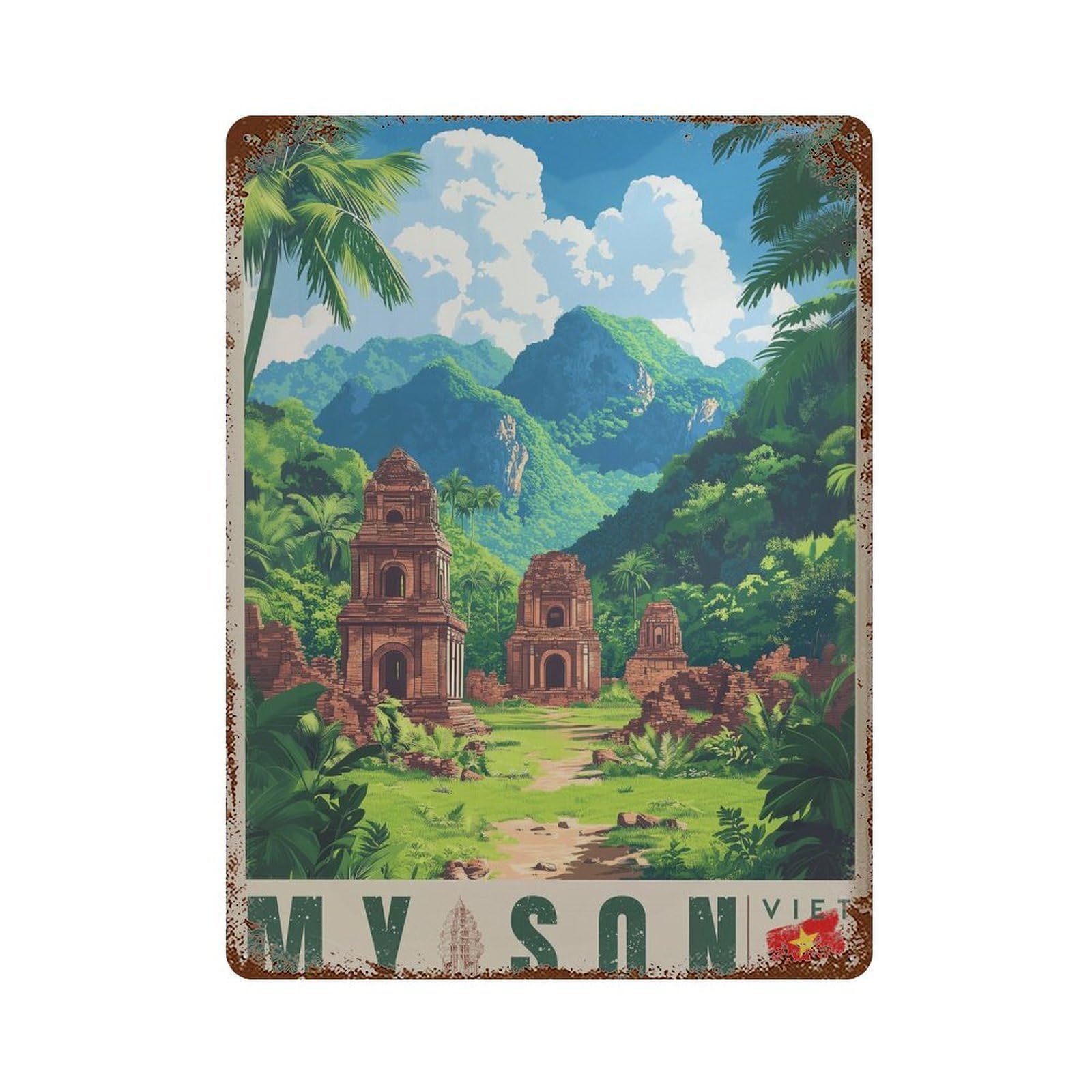xiaoxiaoshen My Son Vietnam Travel Da Nang Wall Decor Art Metal Tin Poster Modern Home Decor Art Home Bar Shop Decorations Vintage Sign 40x30cm