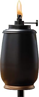 TIKI Kokomo 65" Metal Torch with Adjustable Flame – Black Decorative Outdoor Lighting for Backyard, Lawn, Patio & Garden | Includes Long-Lasting Wick & Snuffer | Weather-Resistant Design