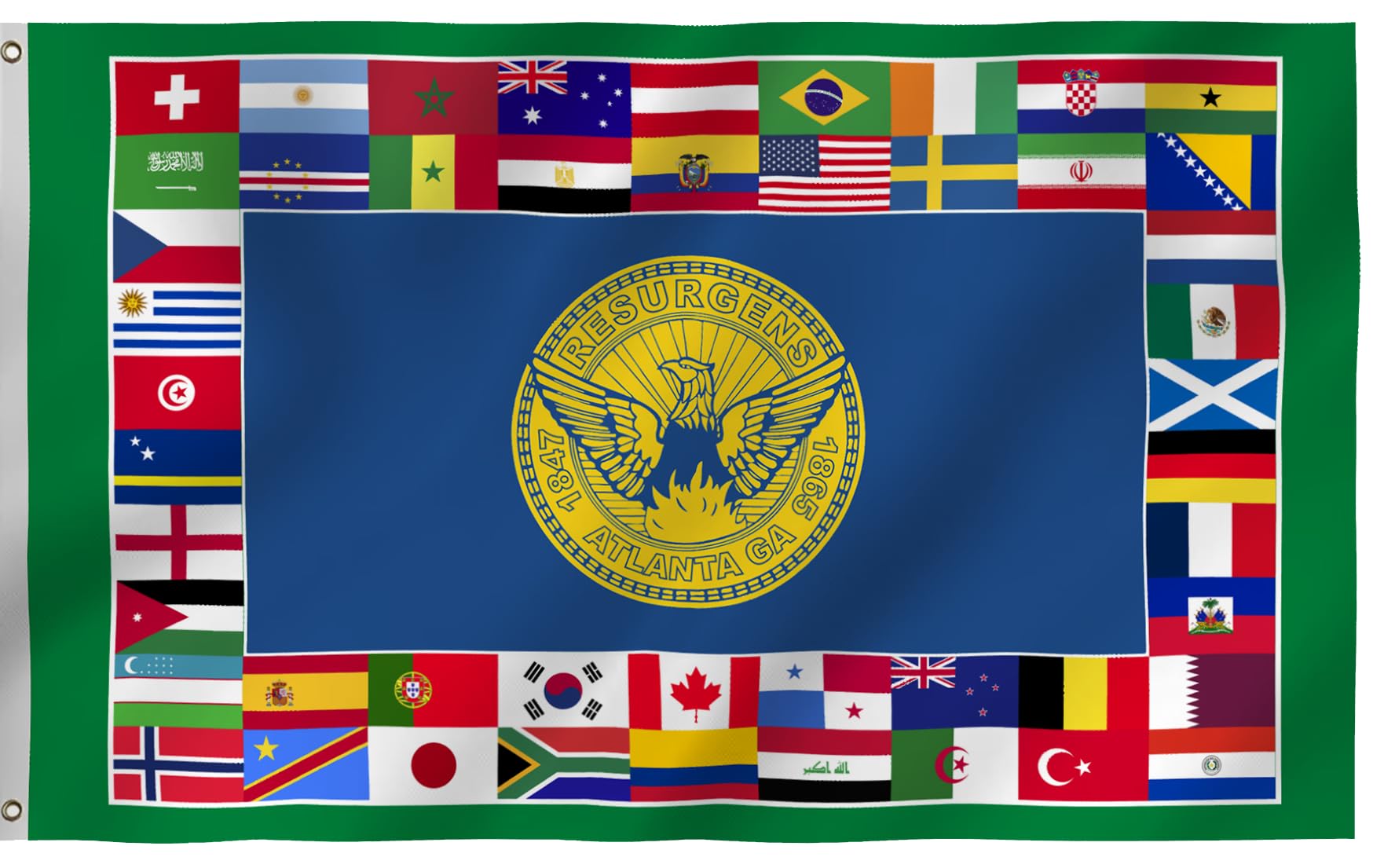 World Cup Atlanta City Flag 6x10 Ft, 48 Country 2026 Atlanta Flags with 2 Brass Grommets, Showcase Decorations Football Supporters Banner,Soccer